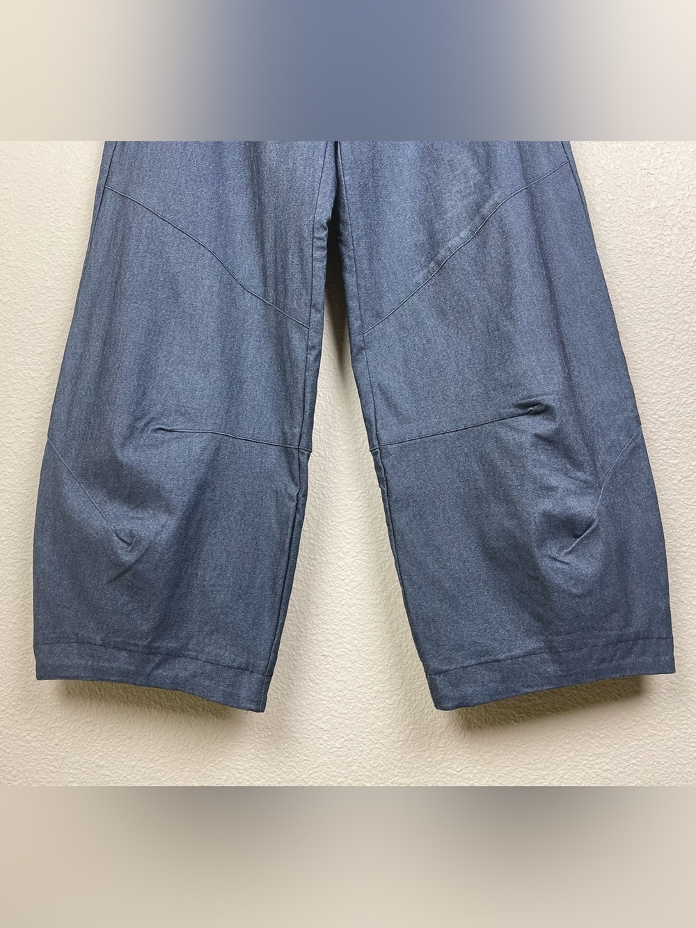 Porto San Francisco Women's 6 Chambray Barrel Leg Capri Pants Patch Pockets Zip - Picture 3 of 16